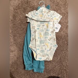 Animal Print Bodysuit with Teal Accents